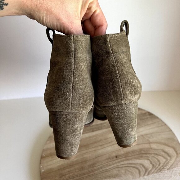 Madewell Billie Sage Worn in Suede Almond Toe Zipper Ankle Boot 8.5 - Picture 2 of 13